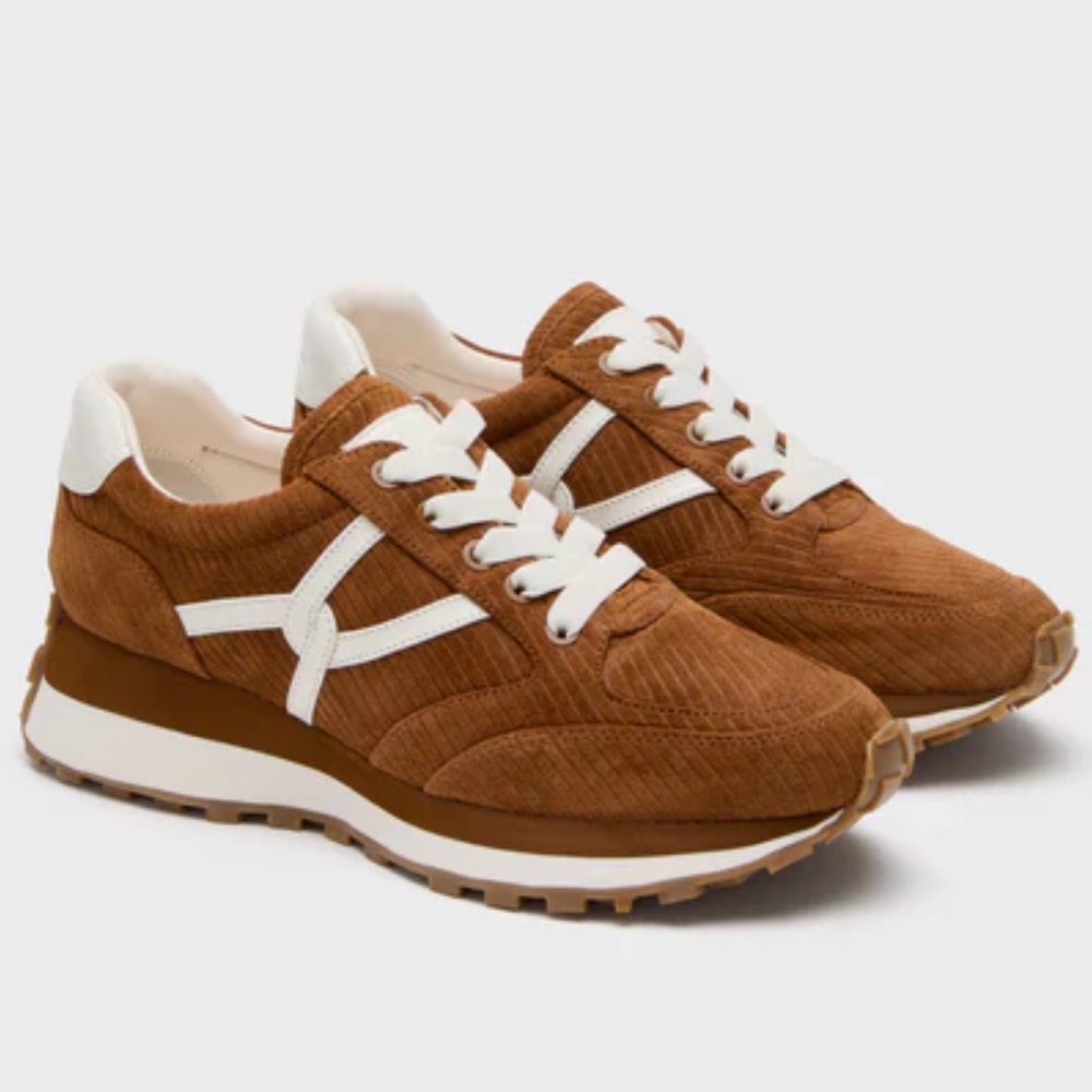 🔥 Veronica Beard Valentina Hazelwood Corduroy Sneakers EUC